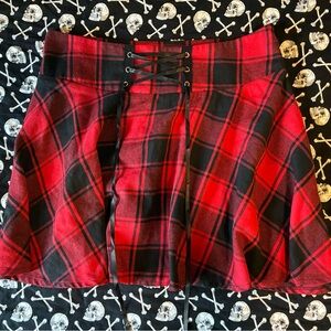 Plaid Red and Black Skirt